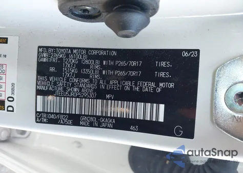 2023 Toyota 4Runner Sr5 z USA, uszkodzony, nr VIN JTEEU5JR0P5295307